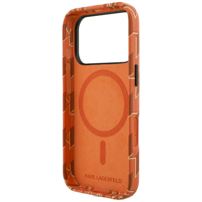 Etui MagSafe dla Apple iPhone 17 Pro Max, Karl Lagerfeld, logo KL Monogram, Pomarańczowe