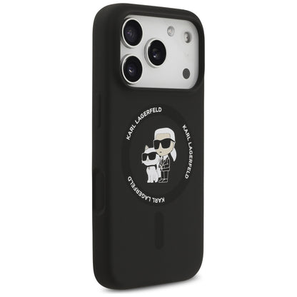 Etui MagSafe dla Apple iPhone 17 Pro Max, Karl Lagerfeld, Ring Karl & Choupette, Czarne