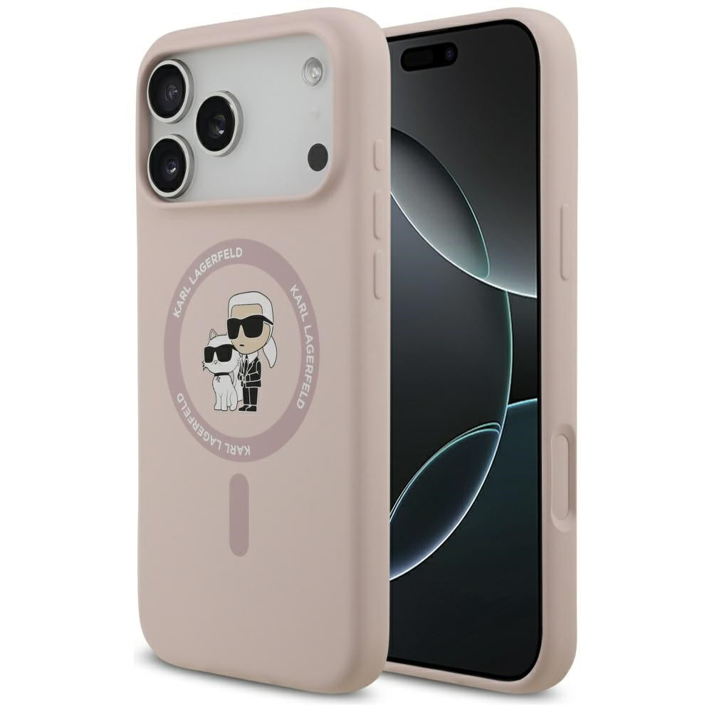 Etui MagSafe dla Apple iPhone 17 Pro Max, Karl Lagerfeld, Ring Karl & Choupette, Różowy