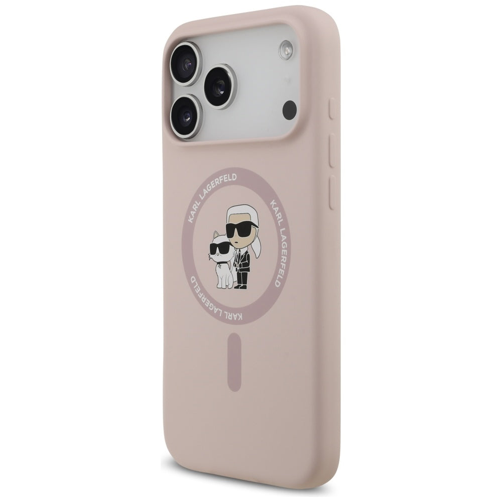 Etui MagSafe dla Apple iPhone 17 Pro Max, Karl Lagerfeld, Ring Karl & Choupette, Różowy