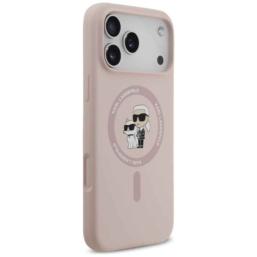 Etui MagSafe dla Apple iPhone 17 Pro Max, Karl Lagerfeld, Ring Karl & Choupette, Różowy