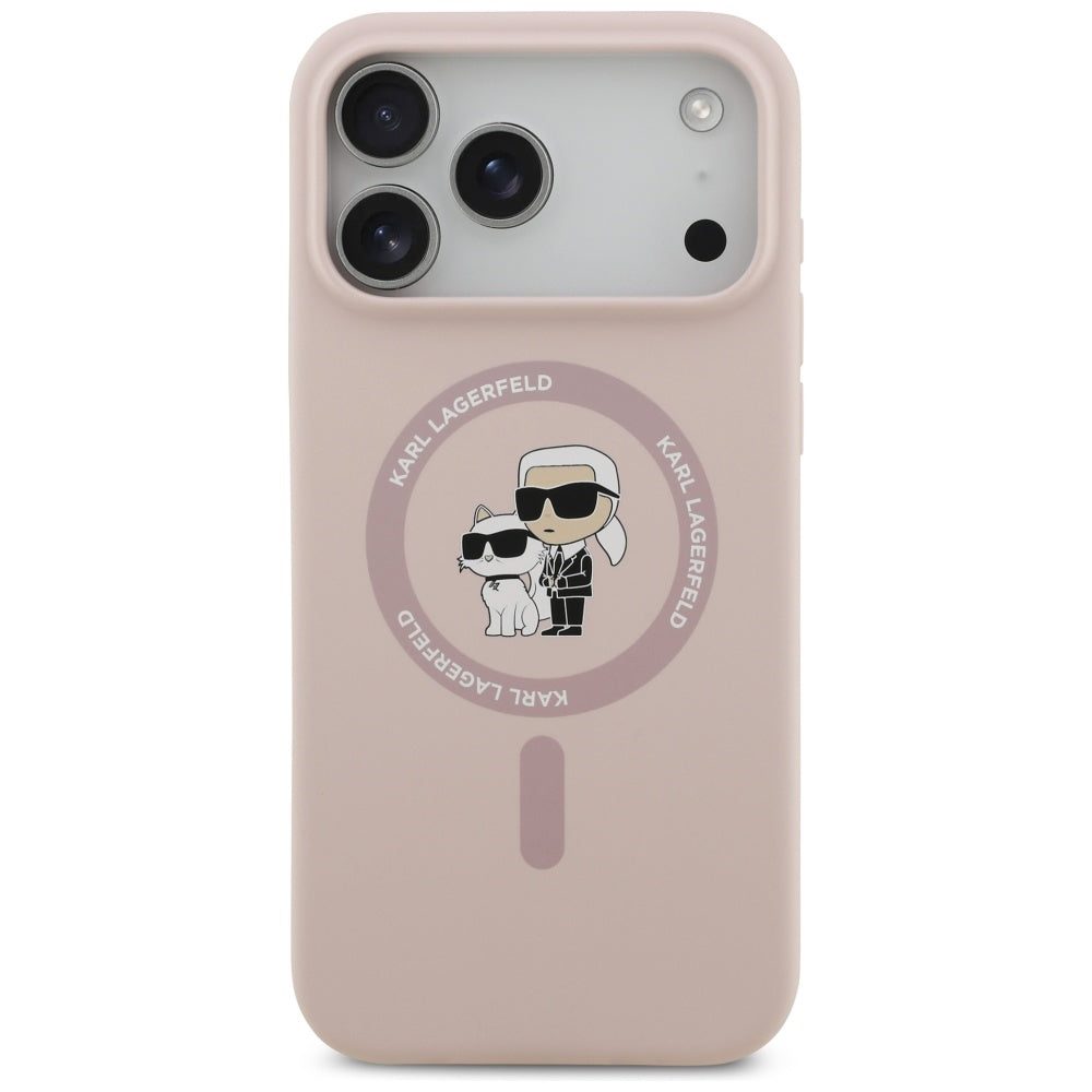 Etui MagSafe dla Apple iPhone 17 Pro Max, Karl Lagerfeld, Ring Karl & Choupette, Różowy