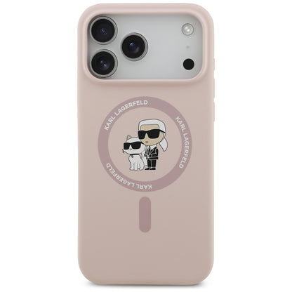 Etui MagSafe dla Apple iPhone 17 Pro Max, Karl Lagerfeld, Ring Karl & Choupette, Różowy