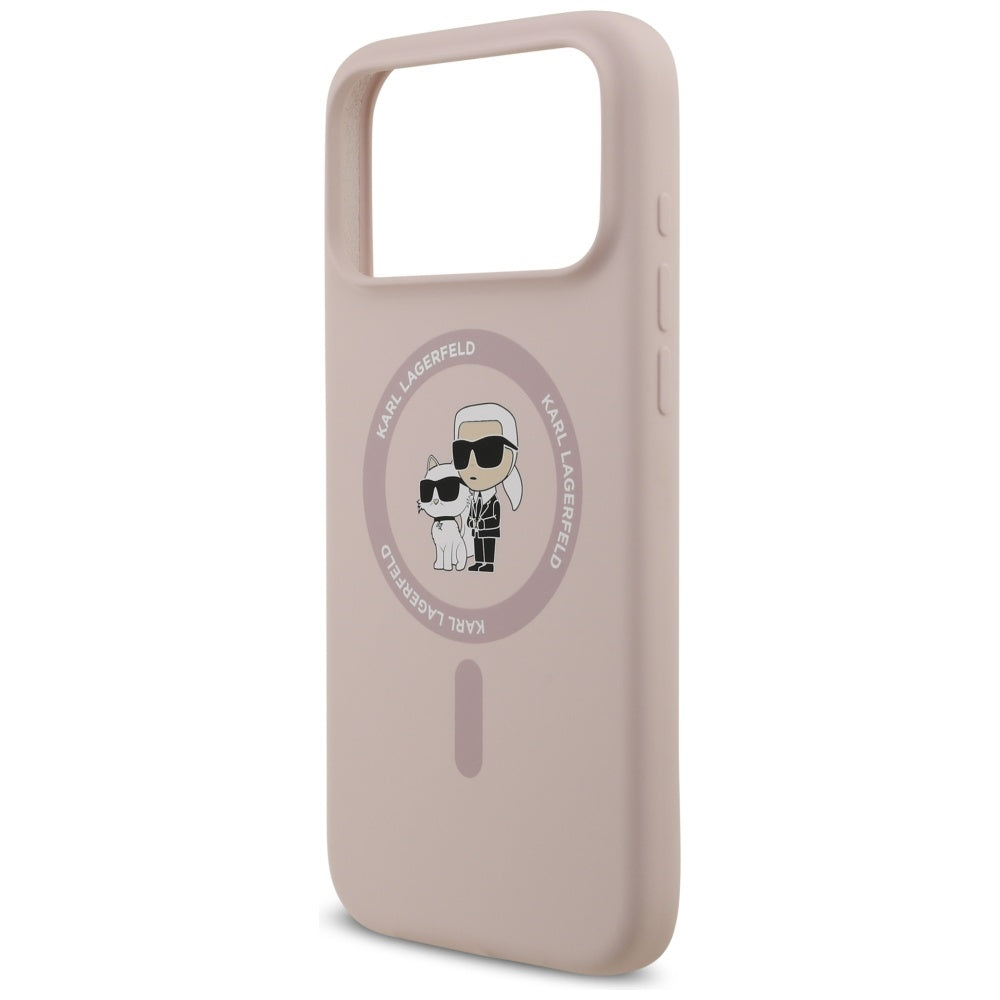 Etui MagSafe dla Apple iPhone 17 Pro Max, Karl Lagerfeld, Ring Karl & Choupette, Różowy