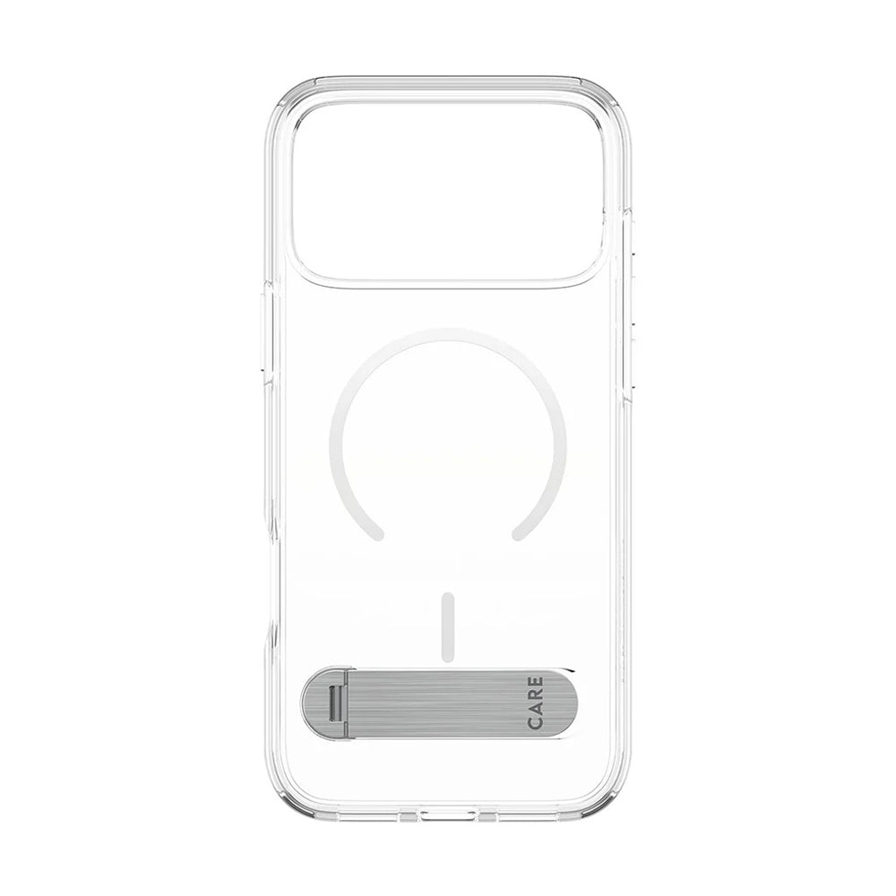 MagSafe Case for Apple iPhone 17 Pro Max, PanzerGlass, Care Feature Kickstand, White Transparent
