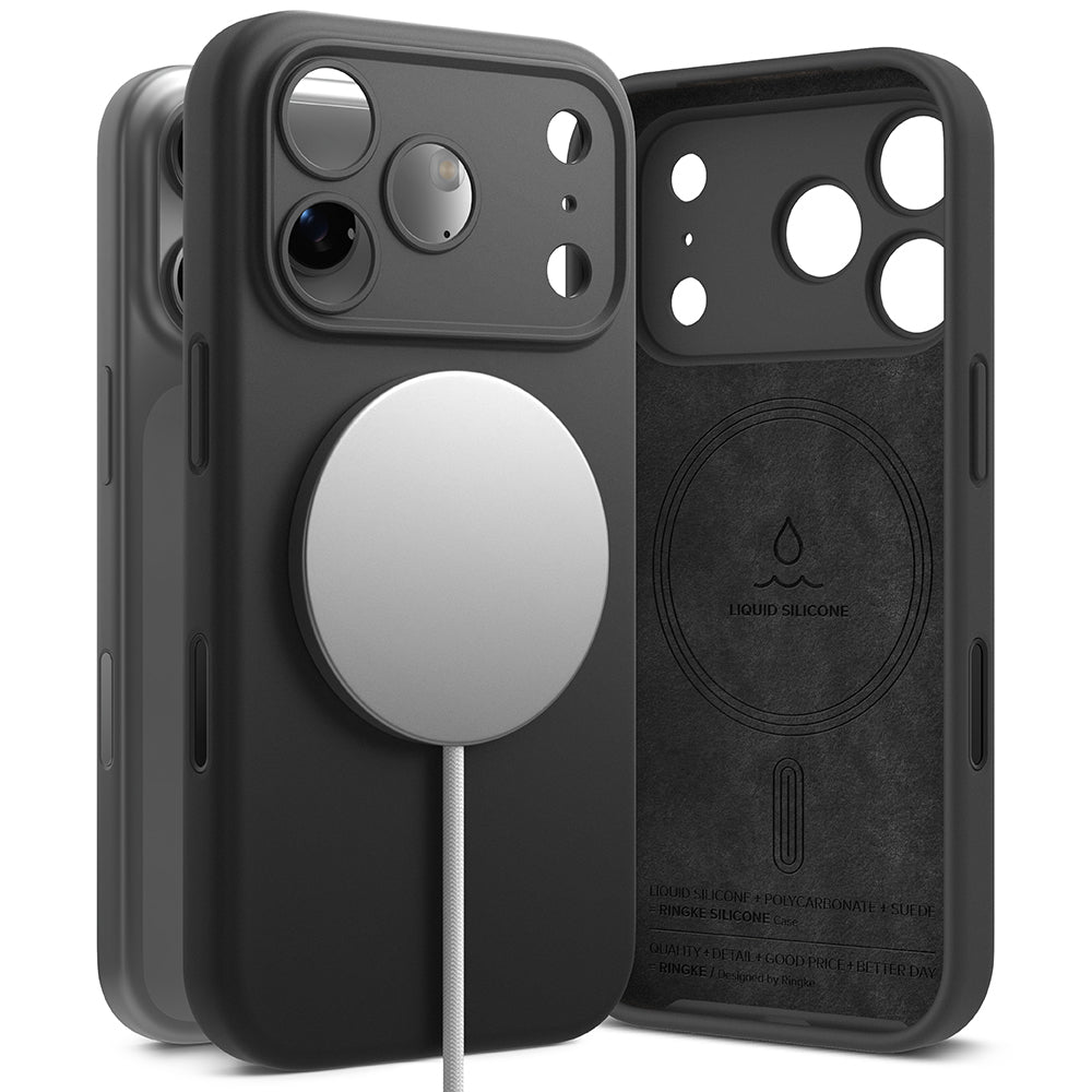 Etui MagSafe dla Apple iPhone 17 Pro Max, Ringke, Silikonowe, Czarne