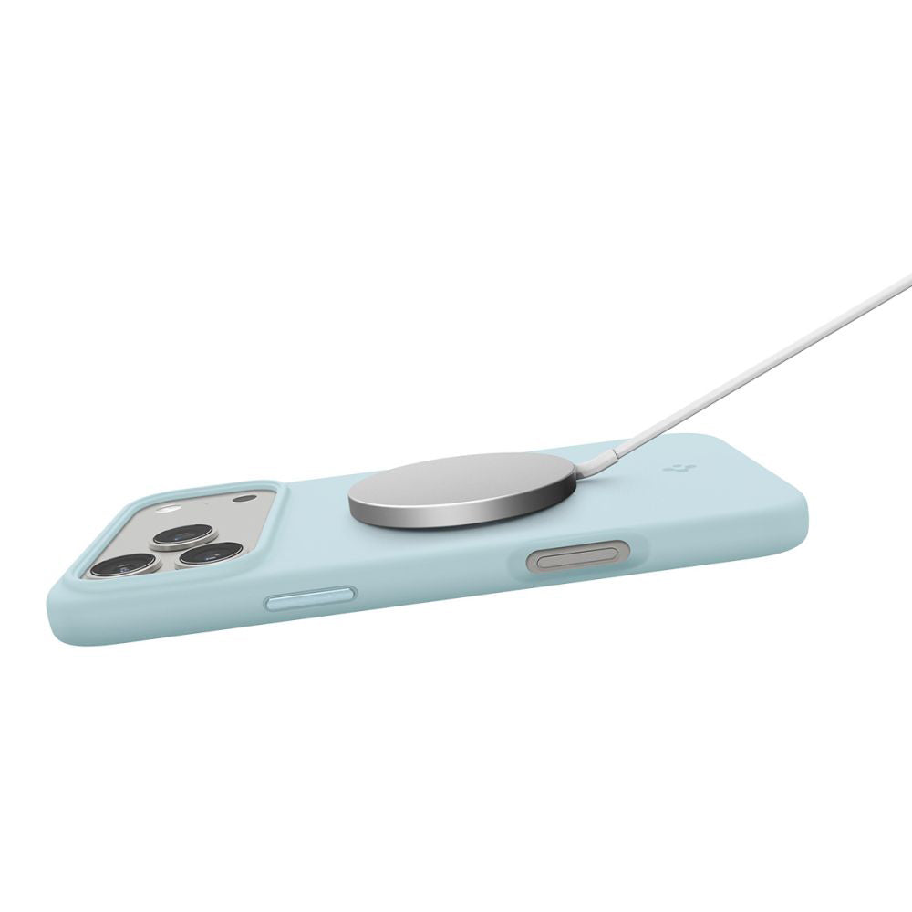 Etui MagSafe dla Apple iPhone 17 Pro Max, Spigen, Silicone Fit, Niebieski