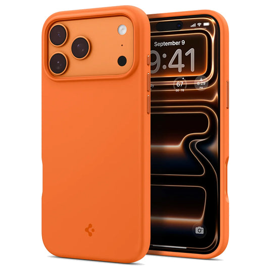 Etui MagSafe do Apple iPhone 17 Pro Max, Spigen, Silicone Fit, Pomarańczowe