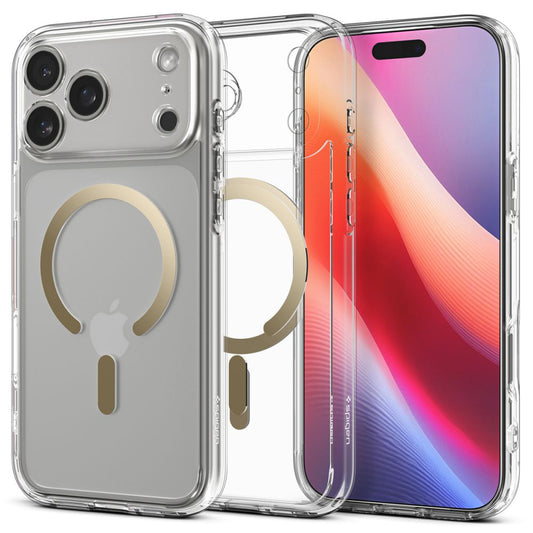 Etui MagSafe dla Apple iPhone 17 Pro Max, Spigen, Ultra Hybrid, Przezroczyste Złoto