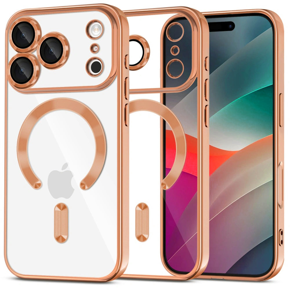 Etui MagSafe dla Apple iPhone 17 Pro Max, Techsuit, Luxury Crystal, Pomarańczowe