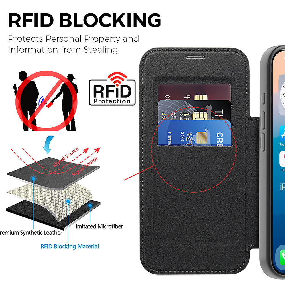 Etui MagSafe dla Apple iPhone 17 Pro Max, Techsuit, SmartMag Book, Brązowy