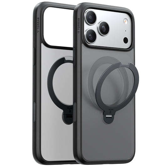 Etui MagSafe dla Apple iPhone 17 Pro Max, Torras, Ostand Spin, Czarne