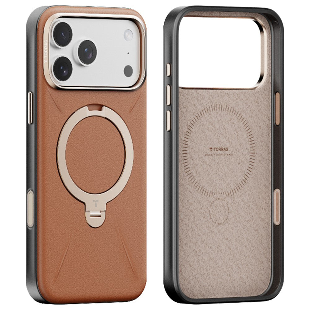 Etui MagSafe dla Apple iPhone 17 Pro Max, Torras, QPRO Leather, Brązowy