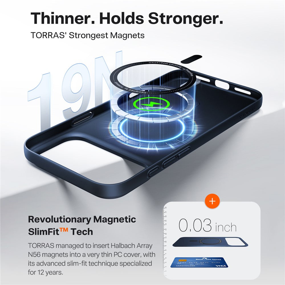 Etui MagSafe dla Apple iPhone 17 Pro Max, Torras, SlimFit, Niebieskie