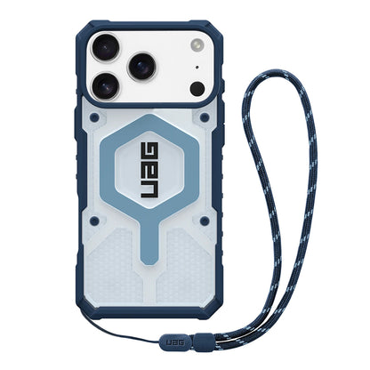 Etui MagSafe dla Apple iPhone 17 Pro Max, Urban Armor Gear, Pathfinder Clear with Lanyard, Niebieskie