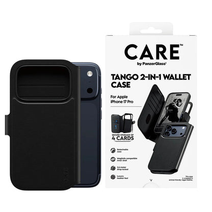 Etui MagSafe dla Apple iPhone 17 Pro, PanzerGlass, Care Feature Tango Two-in-One, Czarne