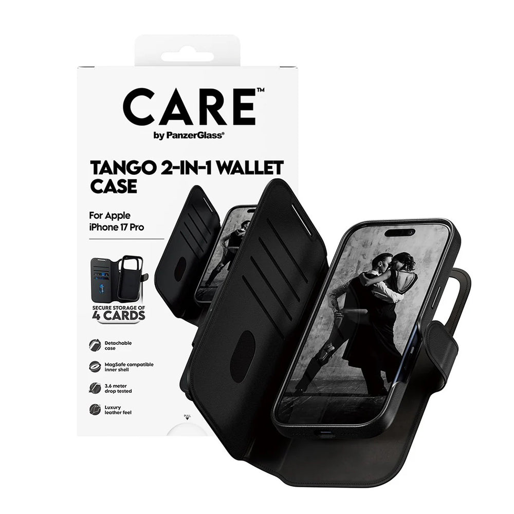Etui MagSafe dla Apple iPhone 17 Pro, PanzerGlass, Care Feature Tango Two-in-One, Czarne