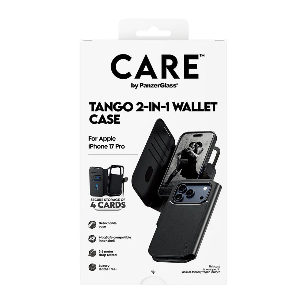 Etui MagSafe dla Apple iPhone 17 Pro, PanzerGlass, Care Feature Tango Two-in-One, Czarne