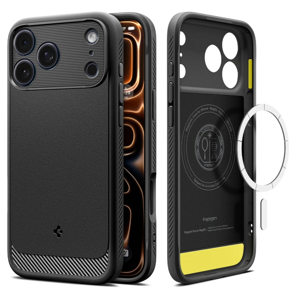 Etui MagSafe dla Apple iPhone 17 Pro, Spigen, Rugged Armor, Matowe Czarne