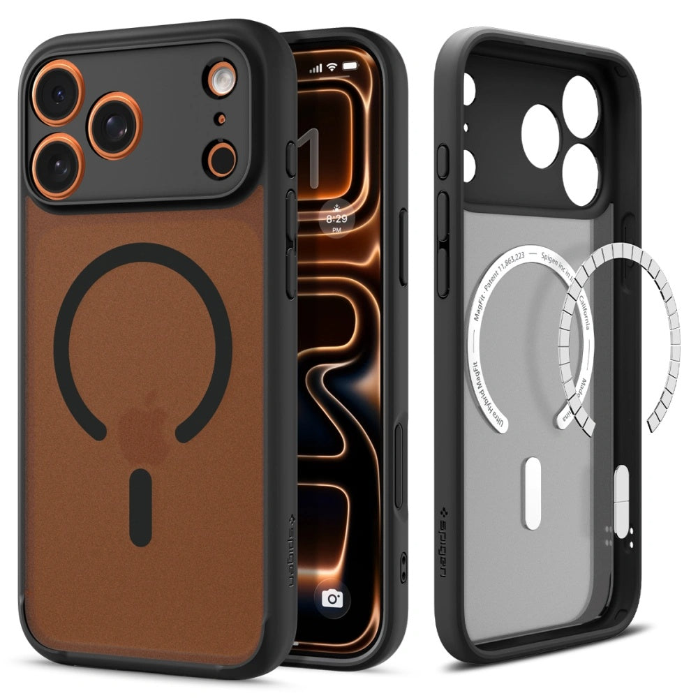 Etui MagSafe dla Apple iPhone 17 Pro, Spigen, Ultra Hybrid, Satynowa Czarność