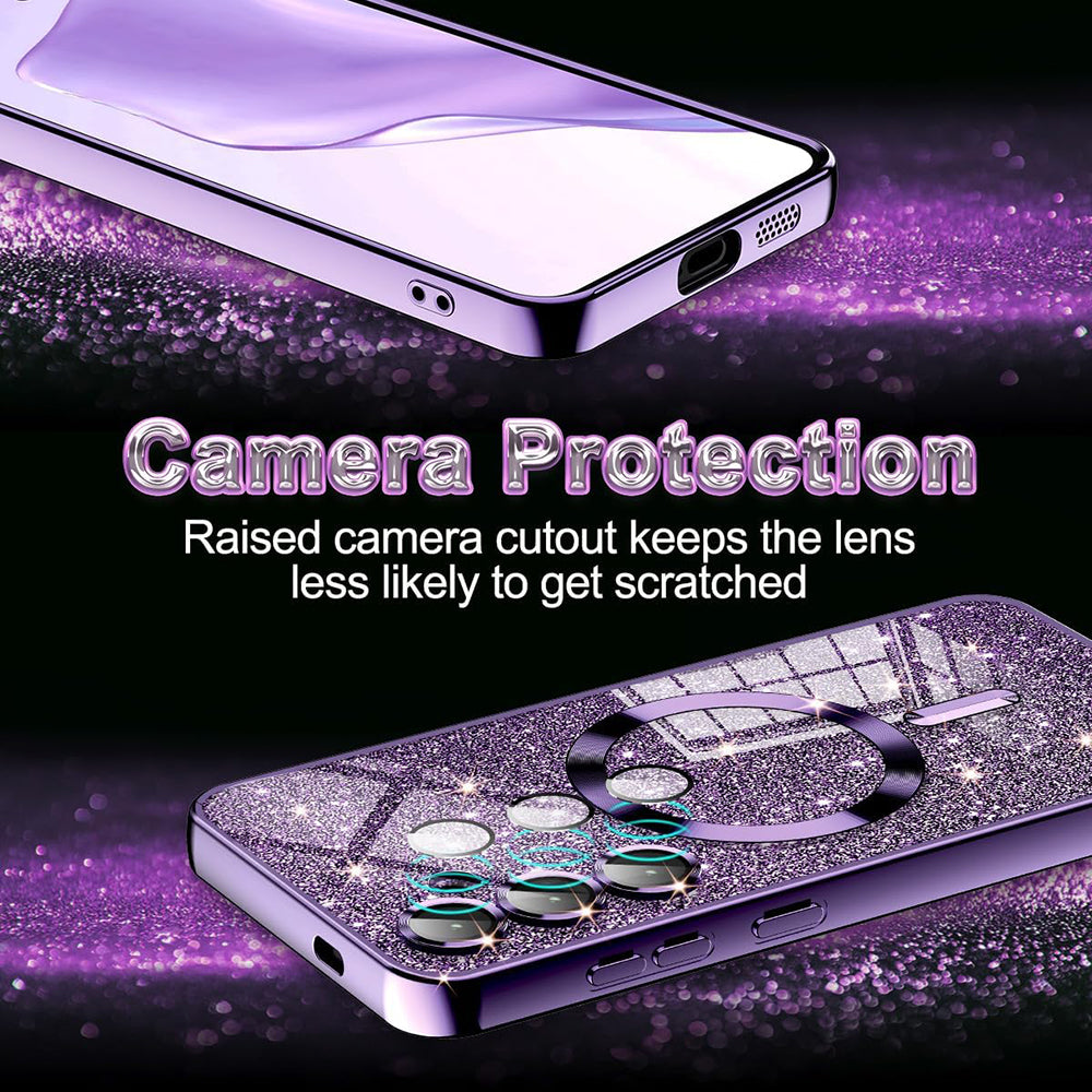 Etui MagSafe dla Apple iPhone 17 Pro, Techsuit, Luxury Glitter, Różowe