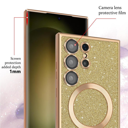 Etui MagSafe dla Apple iPhone 17 Pro, Techsuit, Luxury Glitter, Ciemnozielone