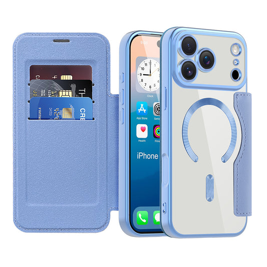 Etui MagSafe dla Apple iPhone 17 Pro, Techsuit, SmartMag Book, Bleu