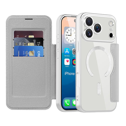Etui MagSafe dla Apple iPhone 17 Pro, Techsuit, SmartMag Book, Szary