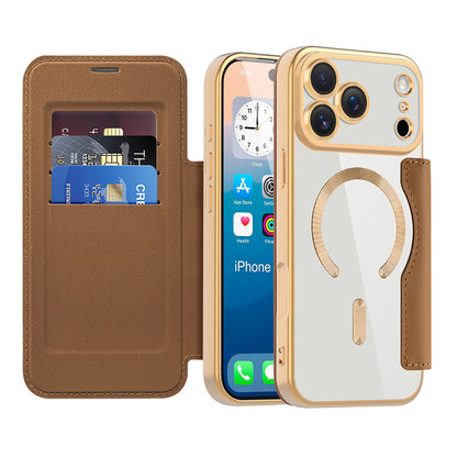 Etui MagSafe dla Apple iPhone 17 Pro, Techsuit, SmartMag Book, Brązowy