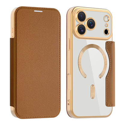 Etui MagSafe dla Apple iPhone 17 Pro, Techsuit, SmartMag Book, Brązowy