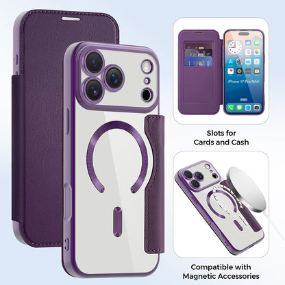 Etui MagSafe dla Apple iPhone 17 Pro, Techsuit, SmartMag Book, Fioletowy