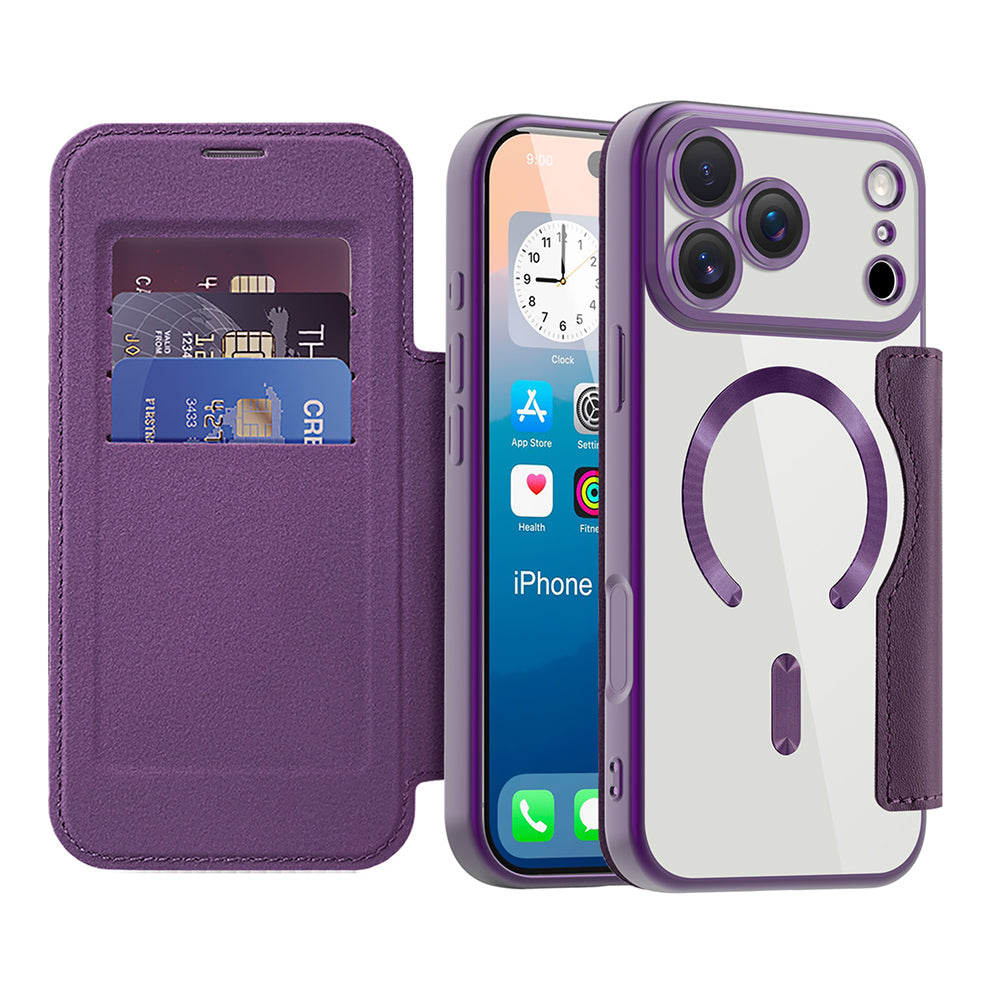Etui MagSafe dla Apple iPhone 17 Pro, Techsuit, SmartMag Book, Fioletowy