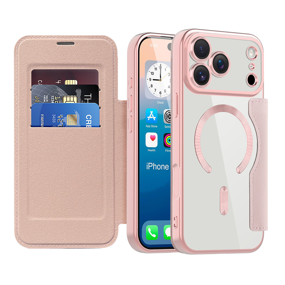 Etui MagSafe dla Apple iPhone 17 Pro, Techsuit, SmartMag Book, Różowy