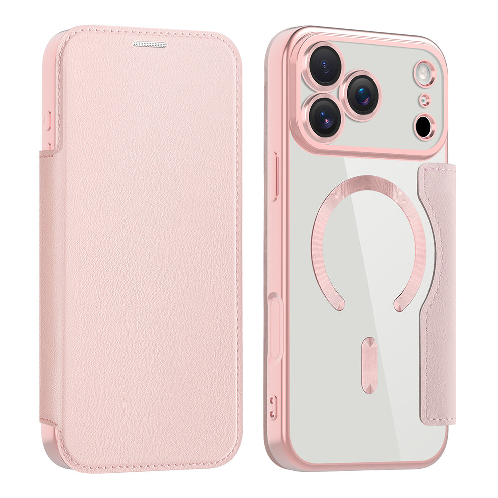 Etui MagSafe dla Apple iPhone 17 Pro, Techsuit, SmartMag Book, Różowy