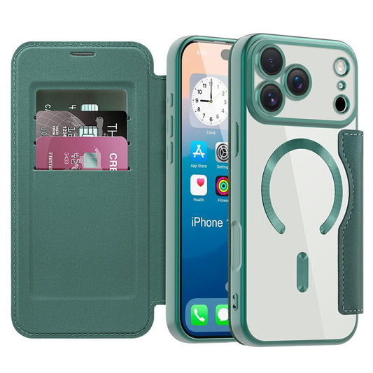 Etui MagSafe dla Apple iPhone 17 Pro, Techsuit, SmartMag Book, Zielony