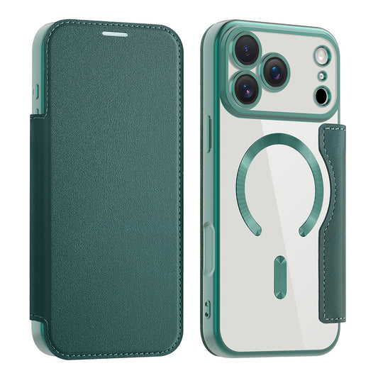 Etui MagSafe dla Apple iPhone 17 Pro, Techsuit, SmartMag Book, Zielony