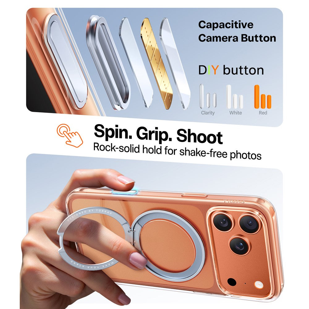Etui MagSafe dla Apple iPhone 17 Pro, Torras, Ostand Pro, Przezroczyste