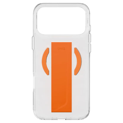 Etui MagSafe dla Apple iPhone 17 Pro, UNIQ, Heldro Air MagClick, Przezroczysty Pomarańczowy