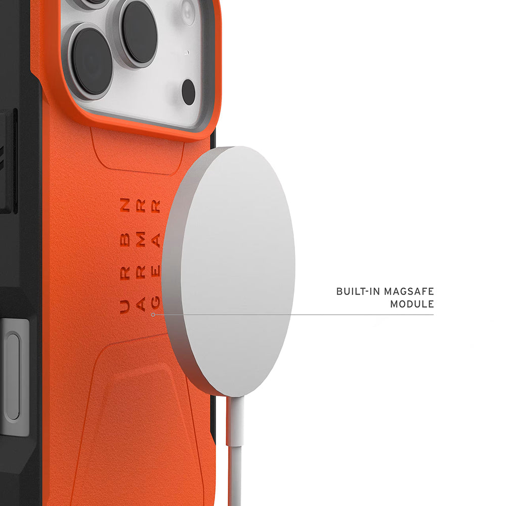 Etui MagSafe do Apple iPhone 17 Pro, Urban Armor Gear, Civilian, Pomarańczowe