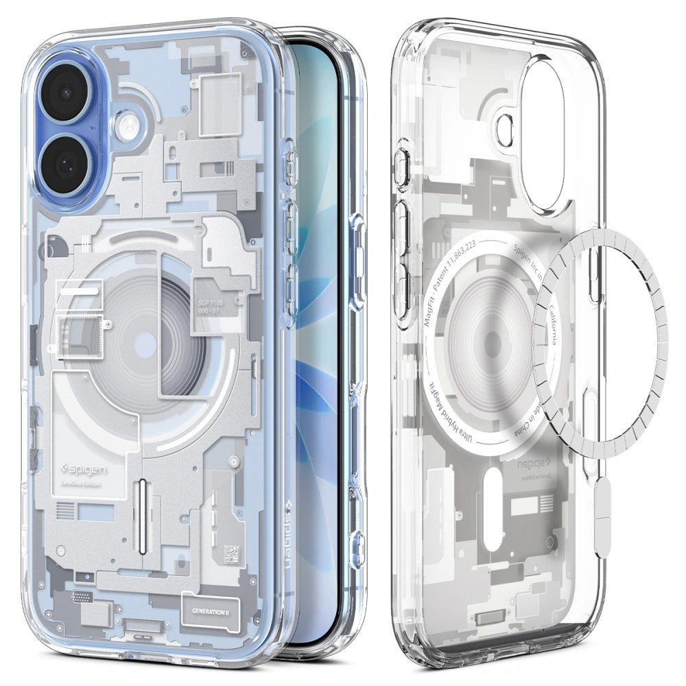 Etui MagSafe dla Apple iPhone 17, Spigen, Ultra Hybrid Zero One, Białe