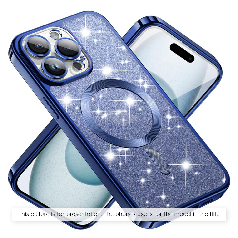 Etui MagSafe dla Apple iPhone 17, Techsuit, Luxury Glitter, Niebieskie