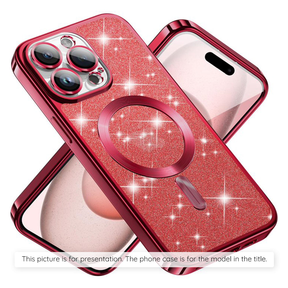 Etui MagSafe dla Apple iPhone 17, Techsuit, Luxury Glitter, Czerwony