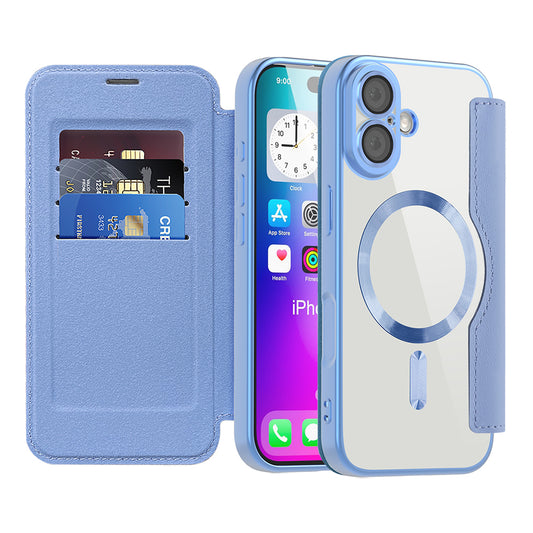 Etui MagSafe dla Apple iPhone 17, Techsuit, SmartMag Book, Bleu