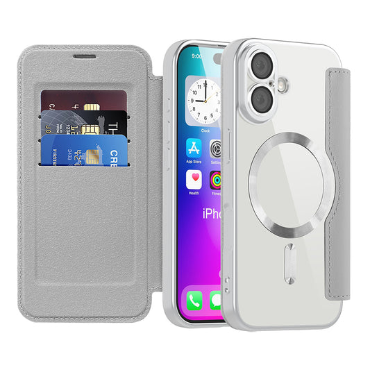 Etui MagSafe dla Apple iPhone 17, Techsuit, SmartMag Book, Szare