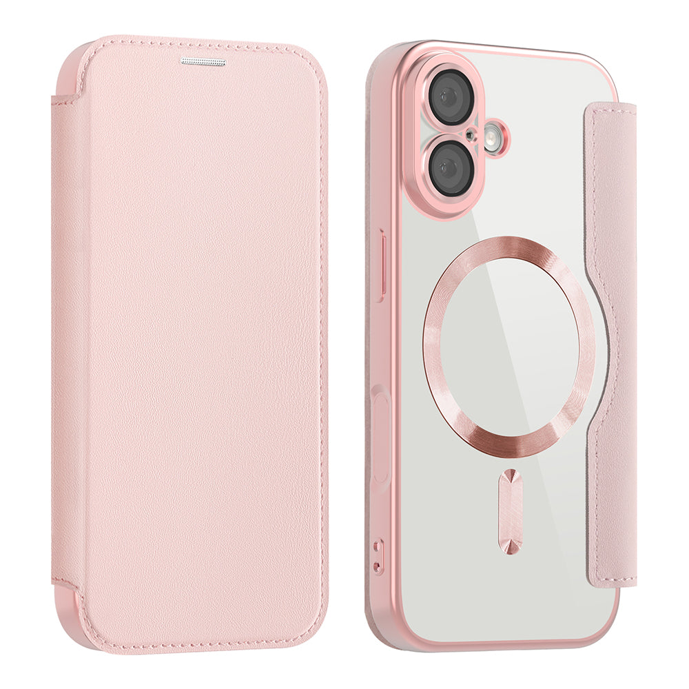 MagSafe Case for Apple iPhone 17, Techsuit, SmartMag Book, Pink