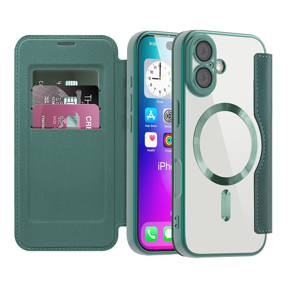 Etui MagSafe dla Apple iPhone 17, Techsuit, SmartMag Book, Zielony