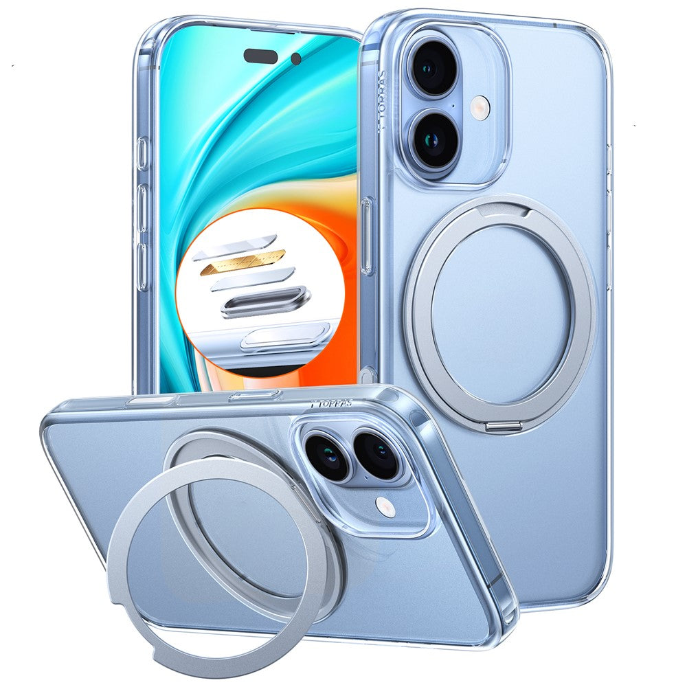 Etui MagSafe dla Apple iPhone 17, Torras, Ostand Pro, Przezroczyste