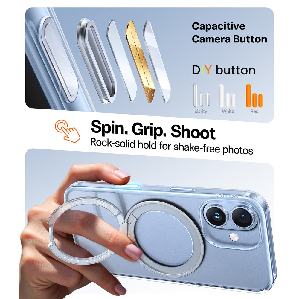 Etui MagSafe dla Apple iPhone 17, Torras, Ostand Pro, Przezroczyste