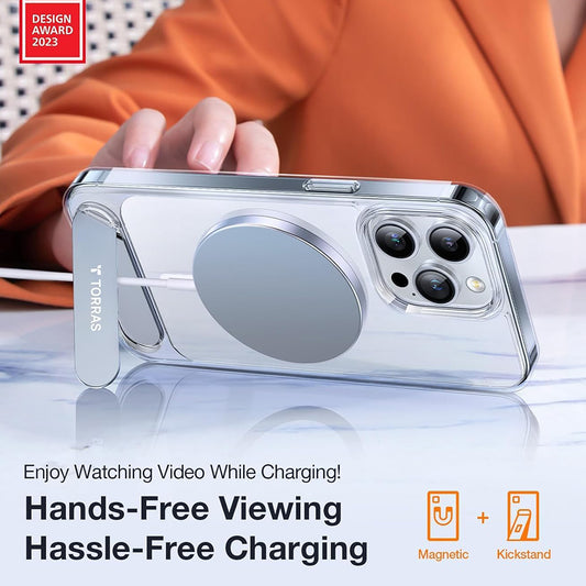 Etui MagSafe dla Apple iPhone 17, Torras, Pstand, Przezroczyste