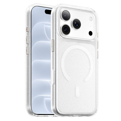 Etui MagSafe do Apple iPhone 18 Pro / 17 Pro, Blueo, Crystal Pro Anti-Drop Glitter, przezroczyste